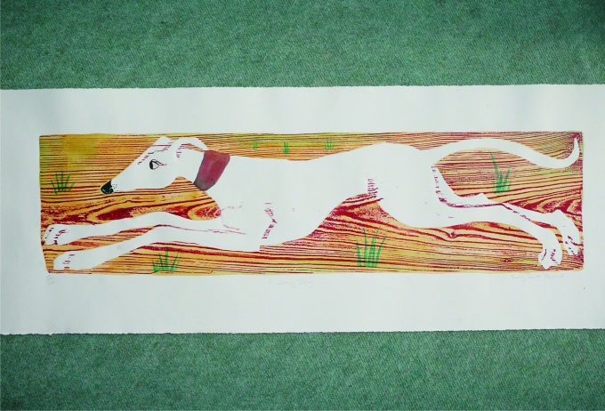 Long Dog - 33 x 8.5 inches. £180.00 (unframed) or £260.00 (framed).
Displayed at the 2009 Royal Academy Summer Exhibition